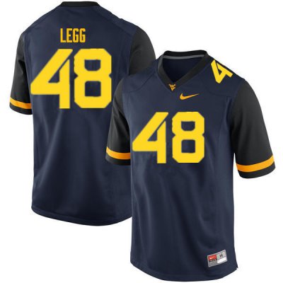 Men's West Virginia Mountaineers NCAA #48 Casey Legg Navy Authentic Nike Stitched College Football Jersey AT15C72KW